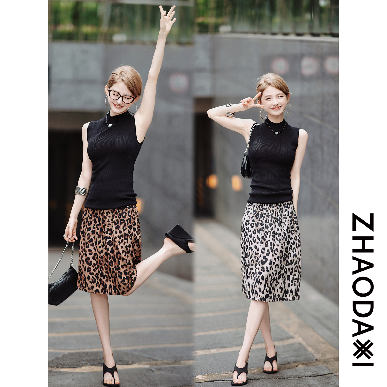 【赵大喜】6.12大上新！千禧豹纹真丝半裙 |100真,丝双面双穿松紧腰