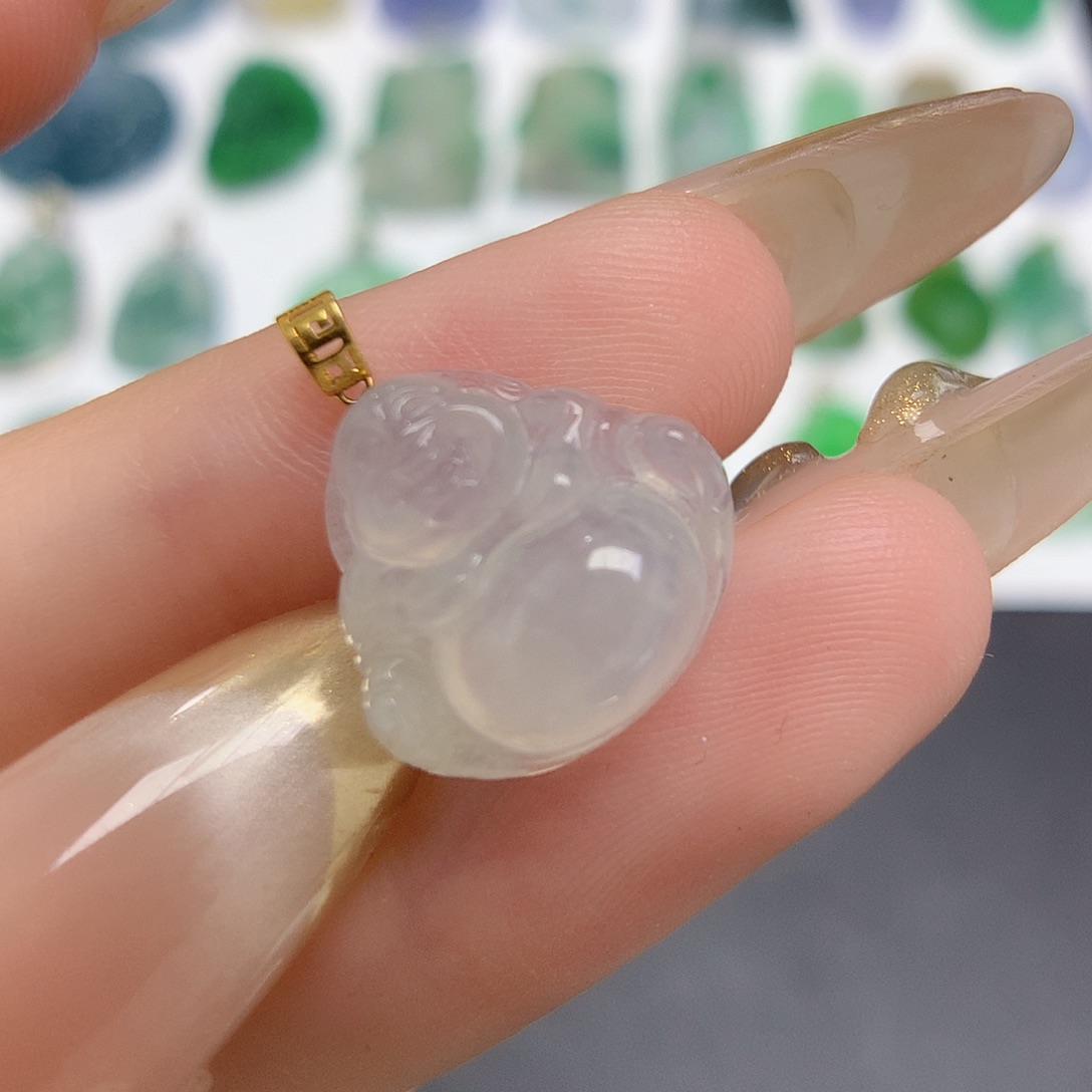 翡翠颈饰18K金镶嵌8888888888888888