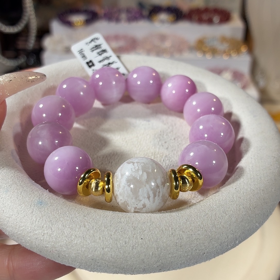 水晶手链未镶嵌紫锂辉雪花幽灵设计款16+