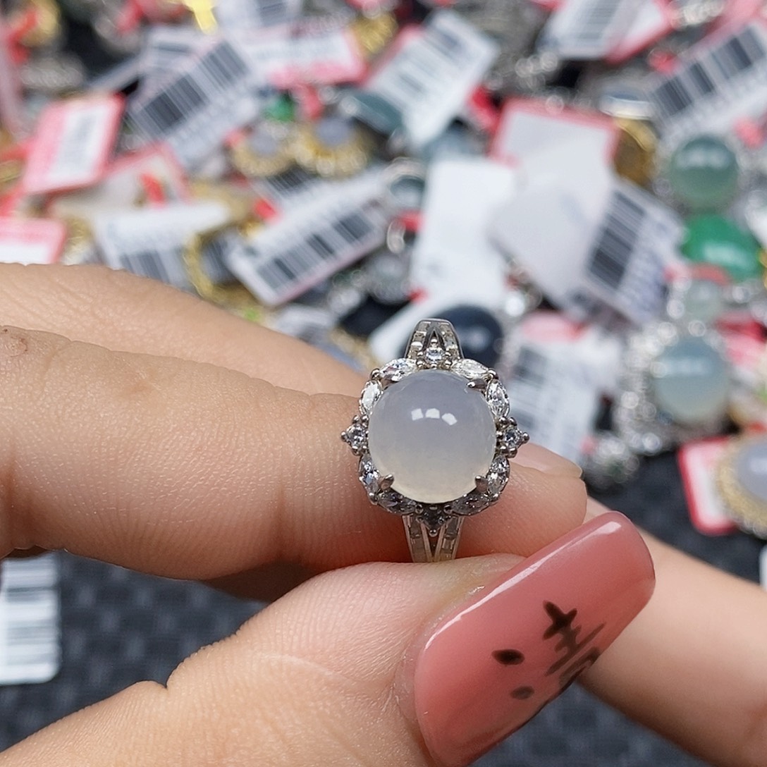 翡翠银S925镶嵌戒指