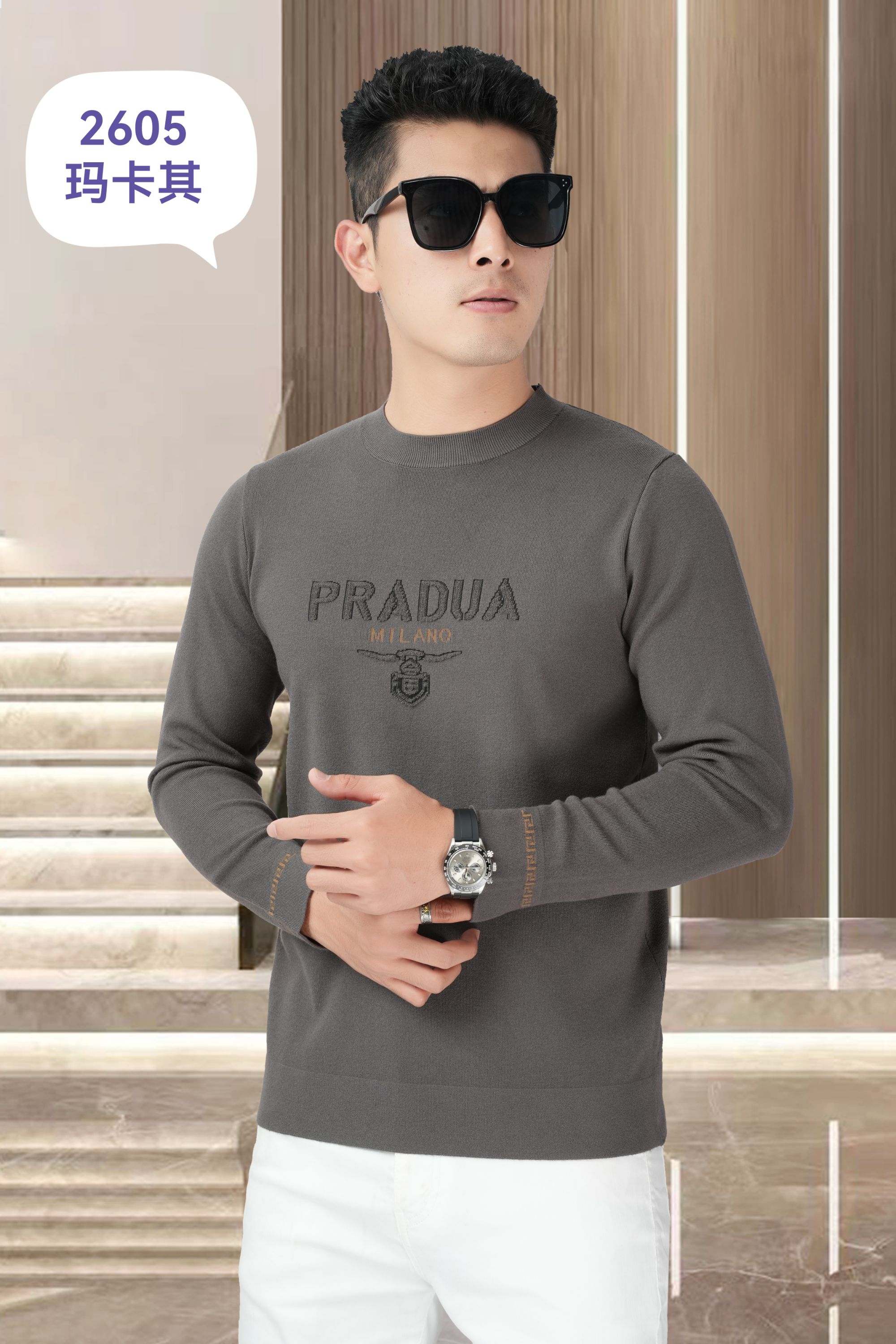 男士时尚百搭修身长袖标准常规款（A220）