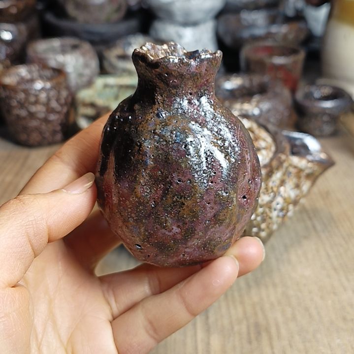 志野柴烧手捏花器