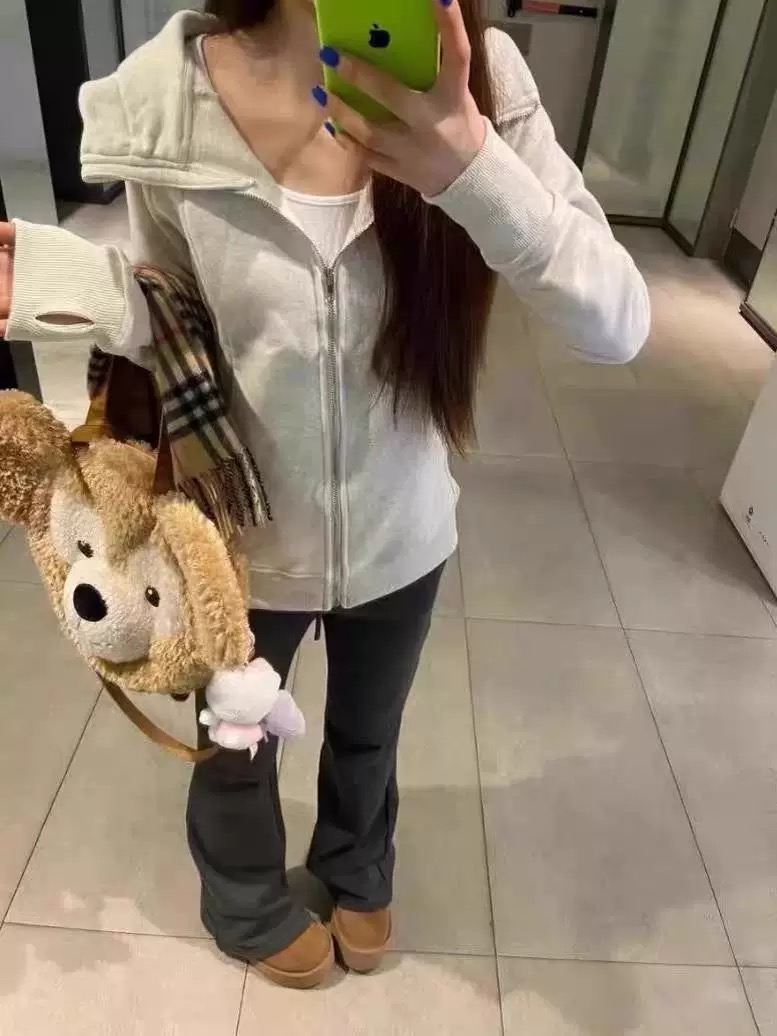 下单备注编码 默认微瑕 修身连帽开衫外套女装
