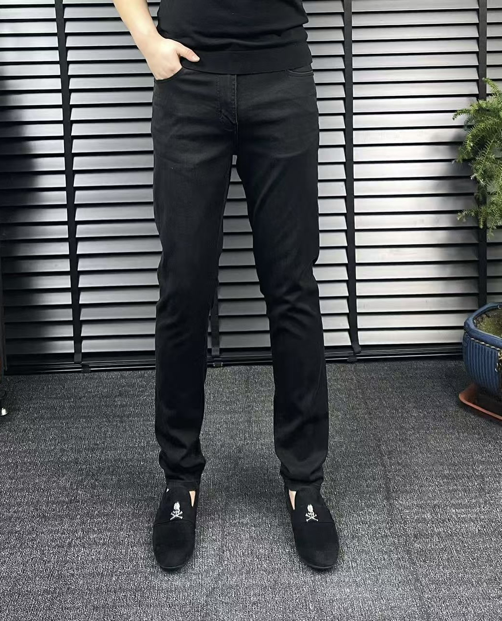 【25春季新品】男士牛仔裤高品质黑灰色时尚休闲百搭弹力直筒裤6892