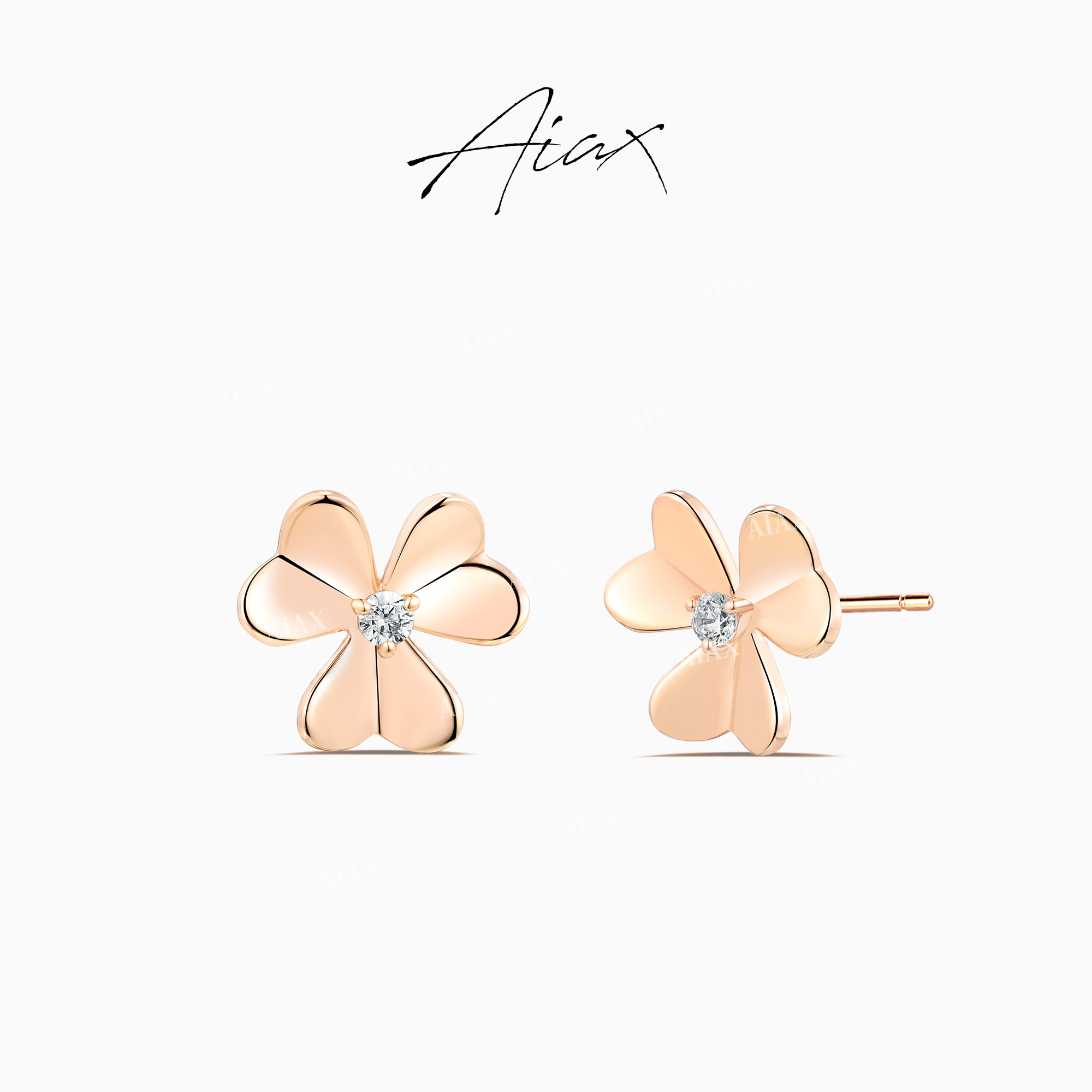 AIAX 618 法国复古气质时尚百搭花卉精致耳环TSL1286