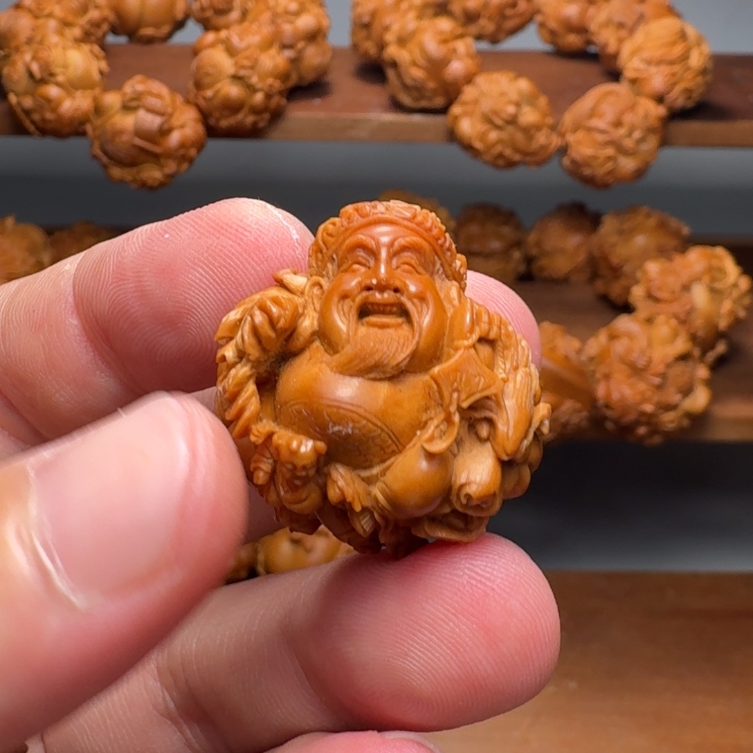 橙***熊手串/手链橄榄核财神