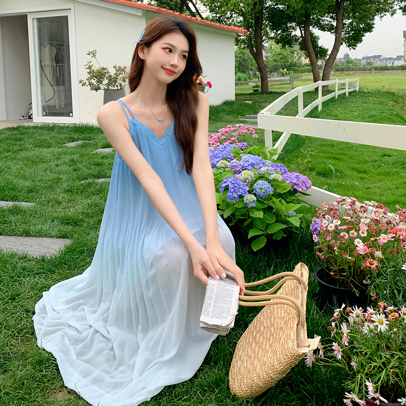 411-420 休闲风碎花极简风夏季森系连衣裙（非主图款）