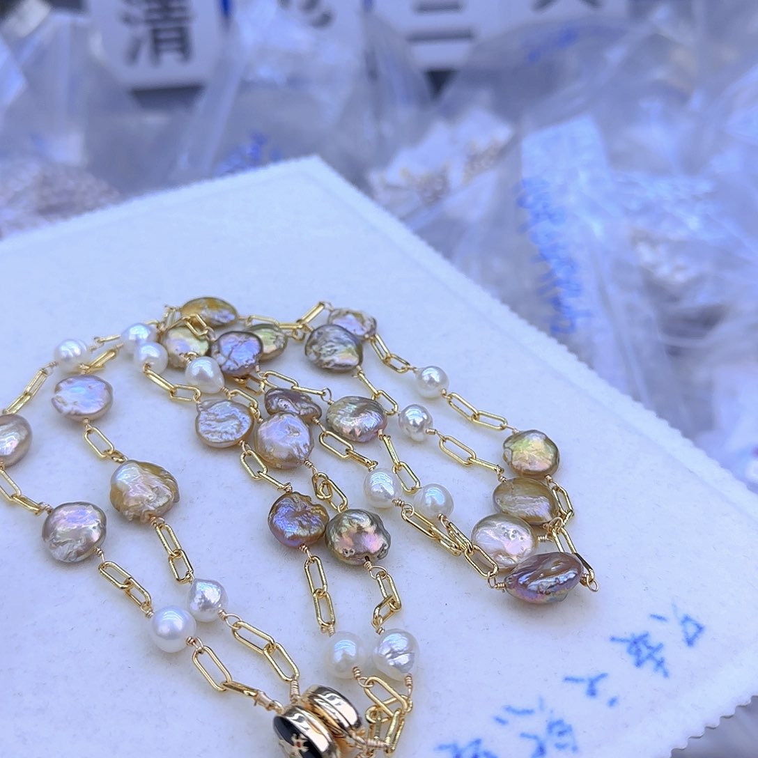 银S925镶嵌项链定制799淡水珍珠