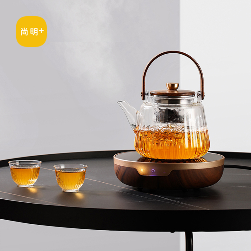 尚明家用蒸煮茶壶耐热玻璃提梁泡茶壶电陶炉煮茶器烧水壶茶具套装