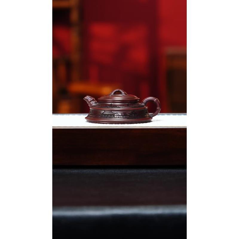 宜兴紫砂 竹鼓 龙山古乌泥 吴国政 h080