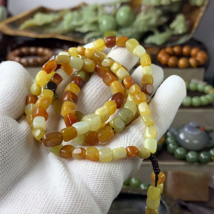 岫岩河磨玉（透闪石质玉）手串未镶嵌