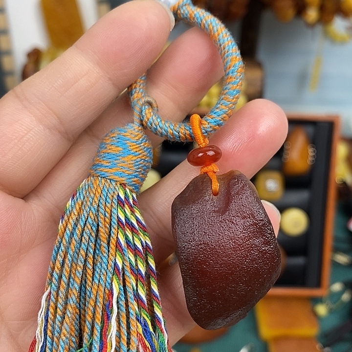 未镶嵌蜜蜡裸石钥匙扣
