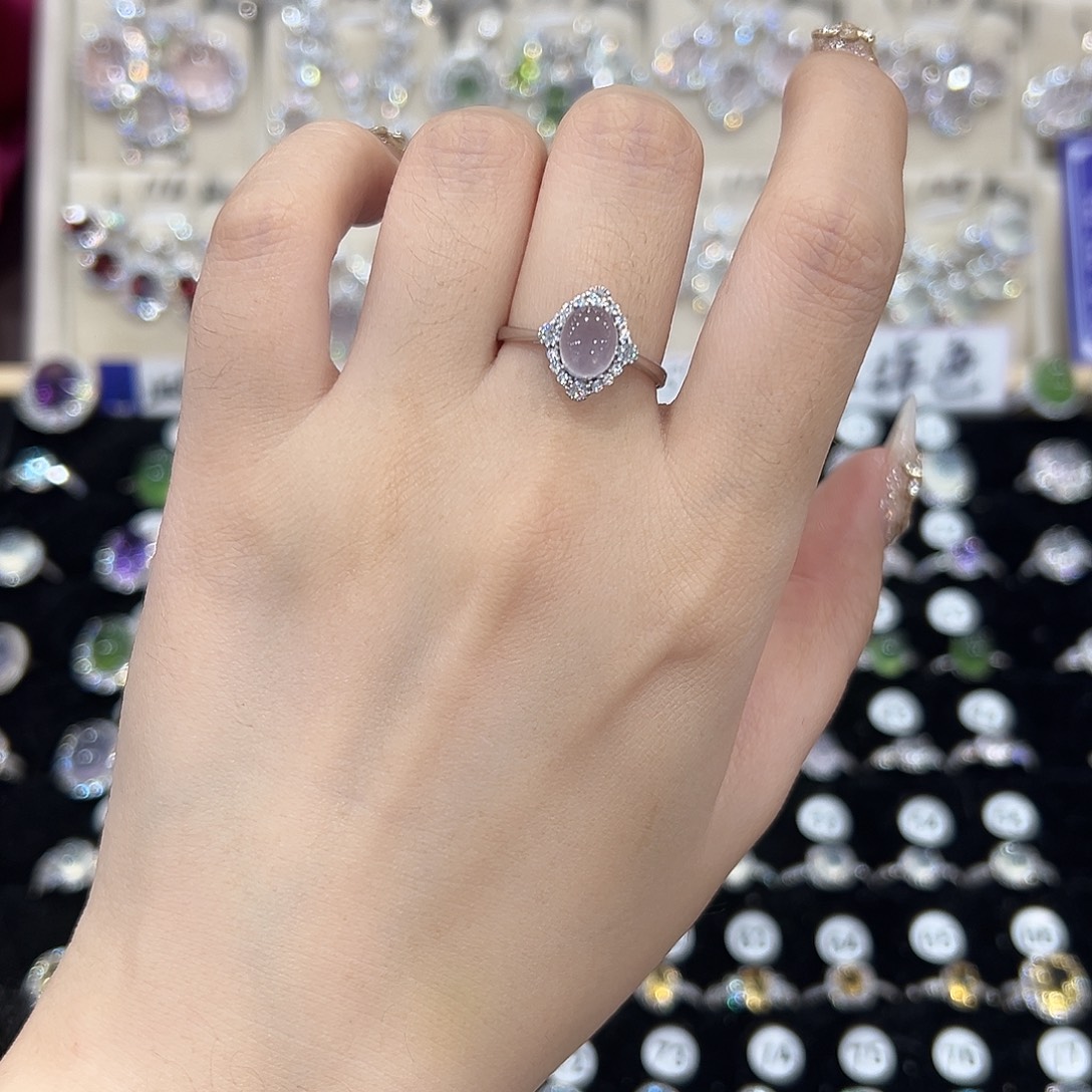 戒指萤石银S925镶嵌