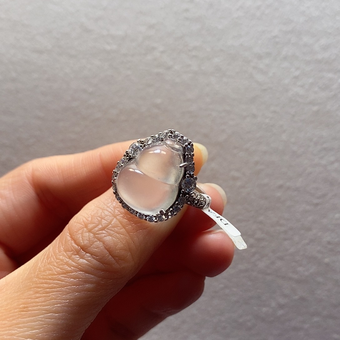 石英质玉戒指未镶嵌A***-