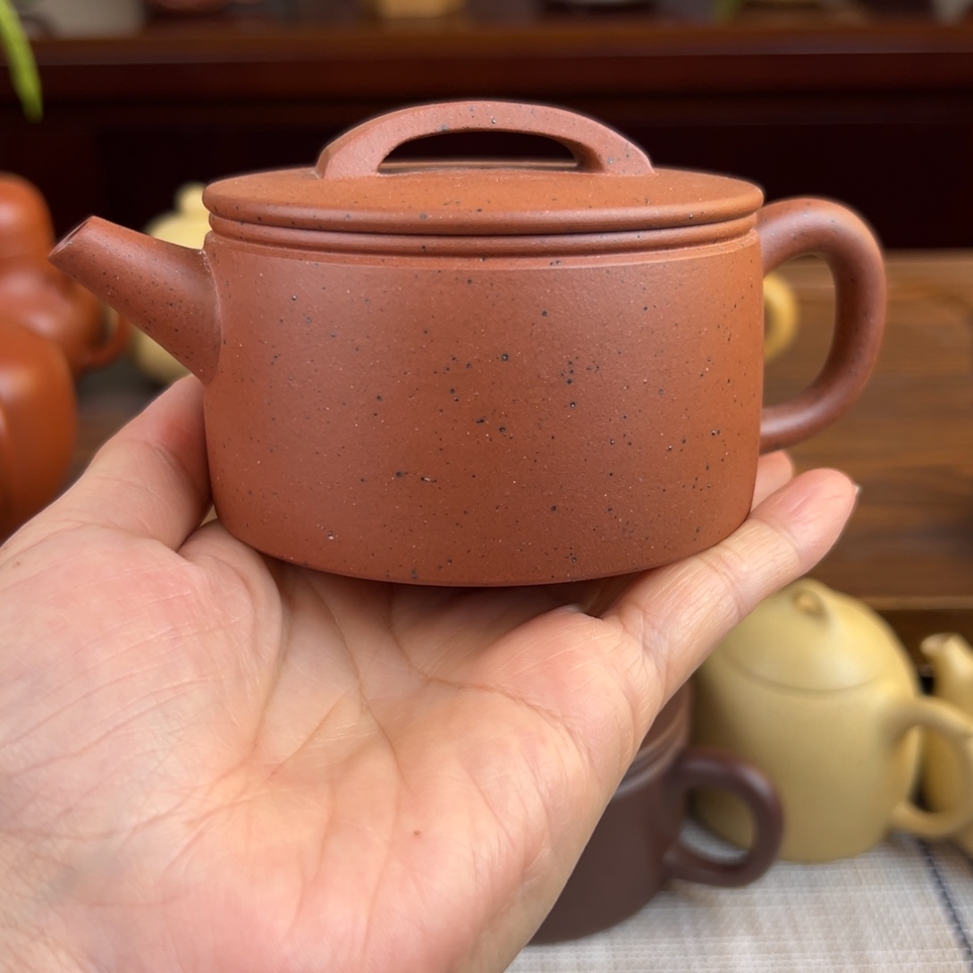 紫砂茶壶大红泥汉瓦全手200cc