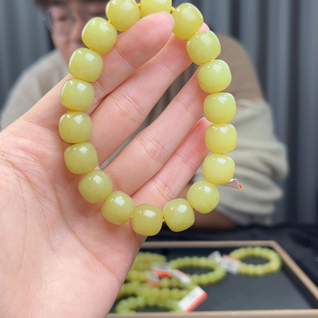 和田玉未镶嵌手串天然和田玉新疆若羌黄口12