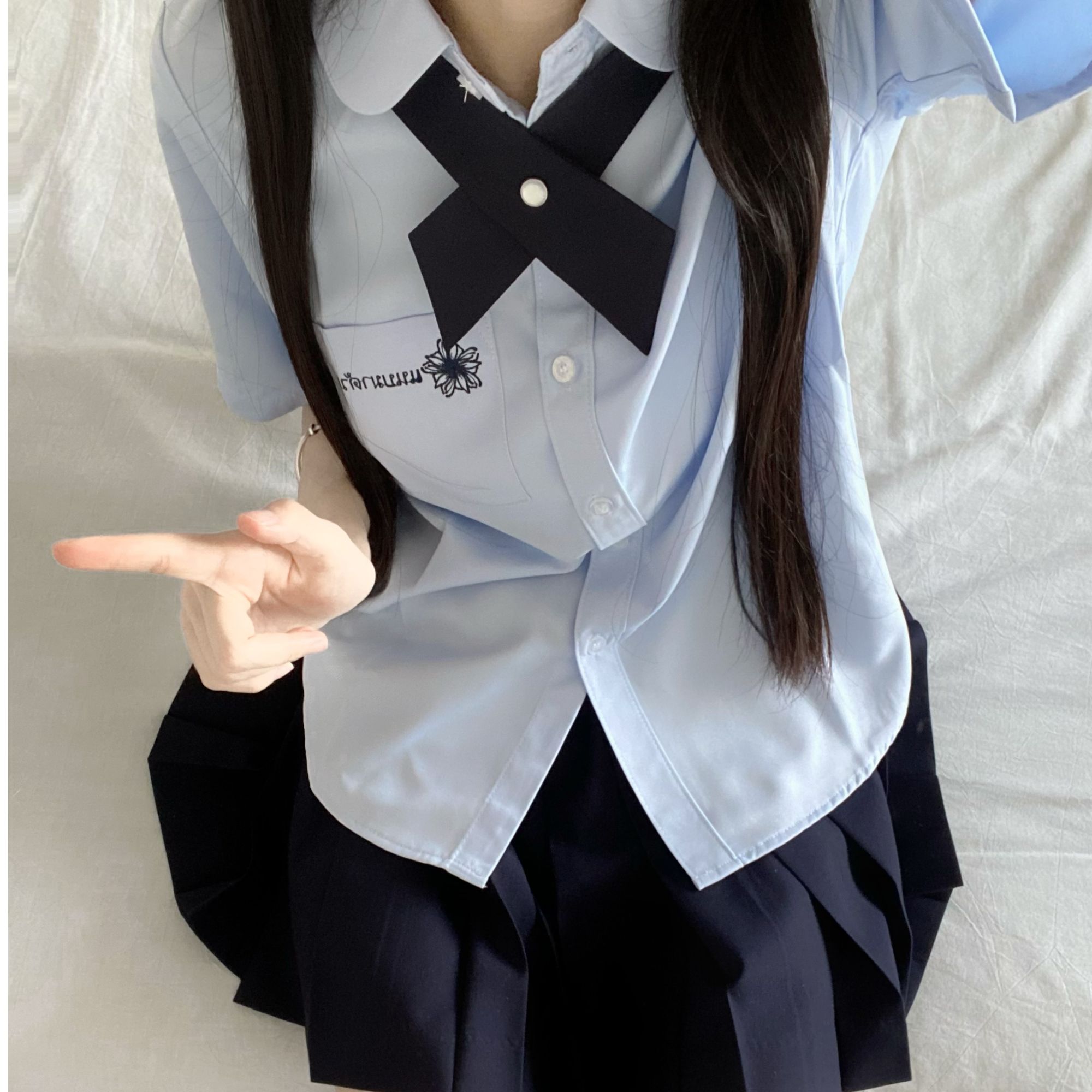 泰式百搭三色短袖妙氏原创JK一整套学院风基础春百搭jk制服设计感