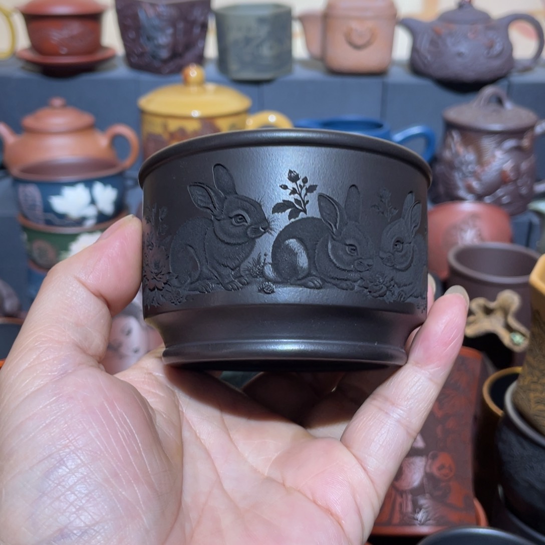 原矿紫砂手工主人杯