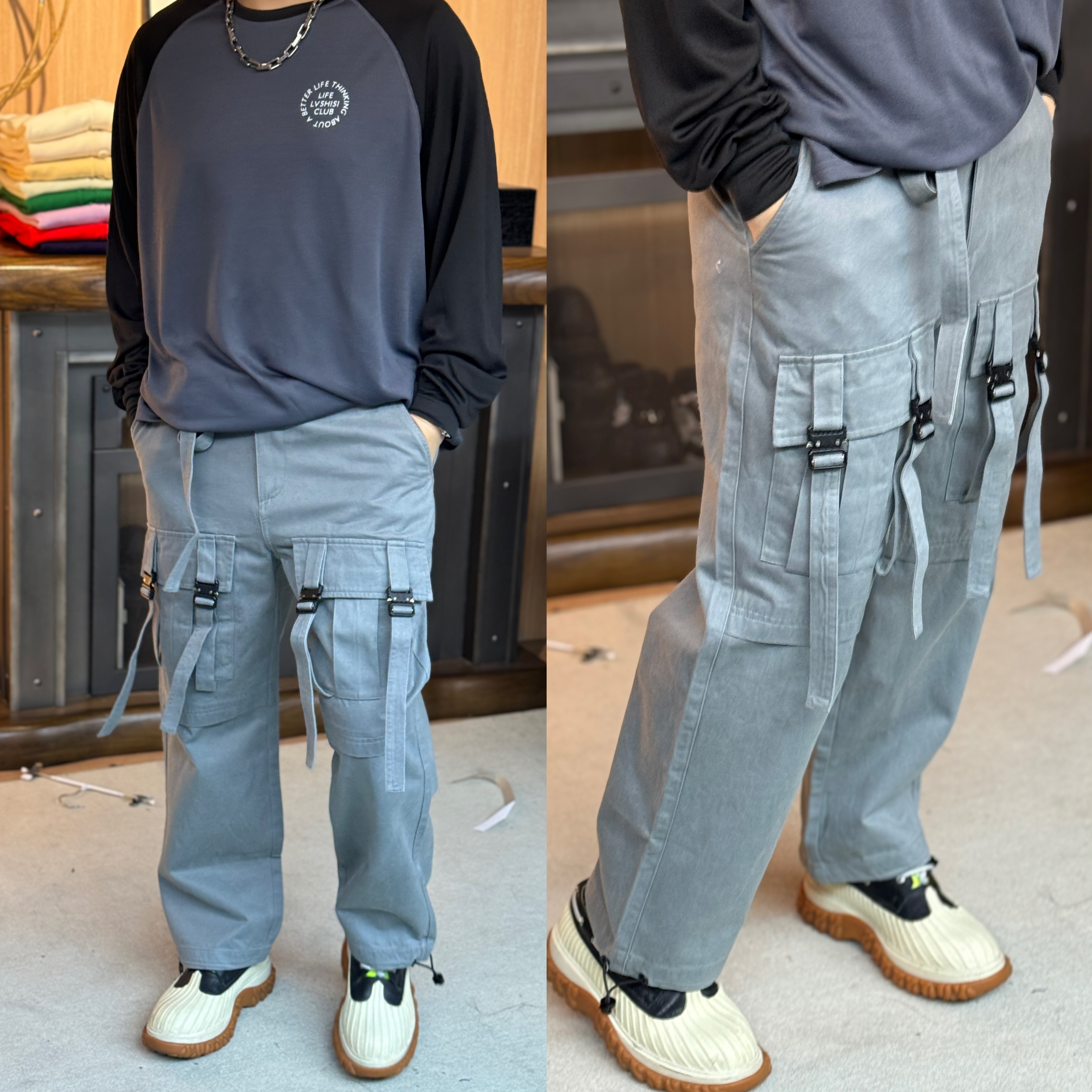 28599-多功能口袋工装休闲裤F