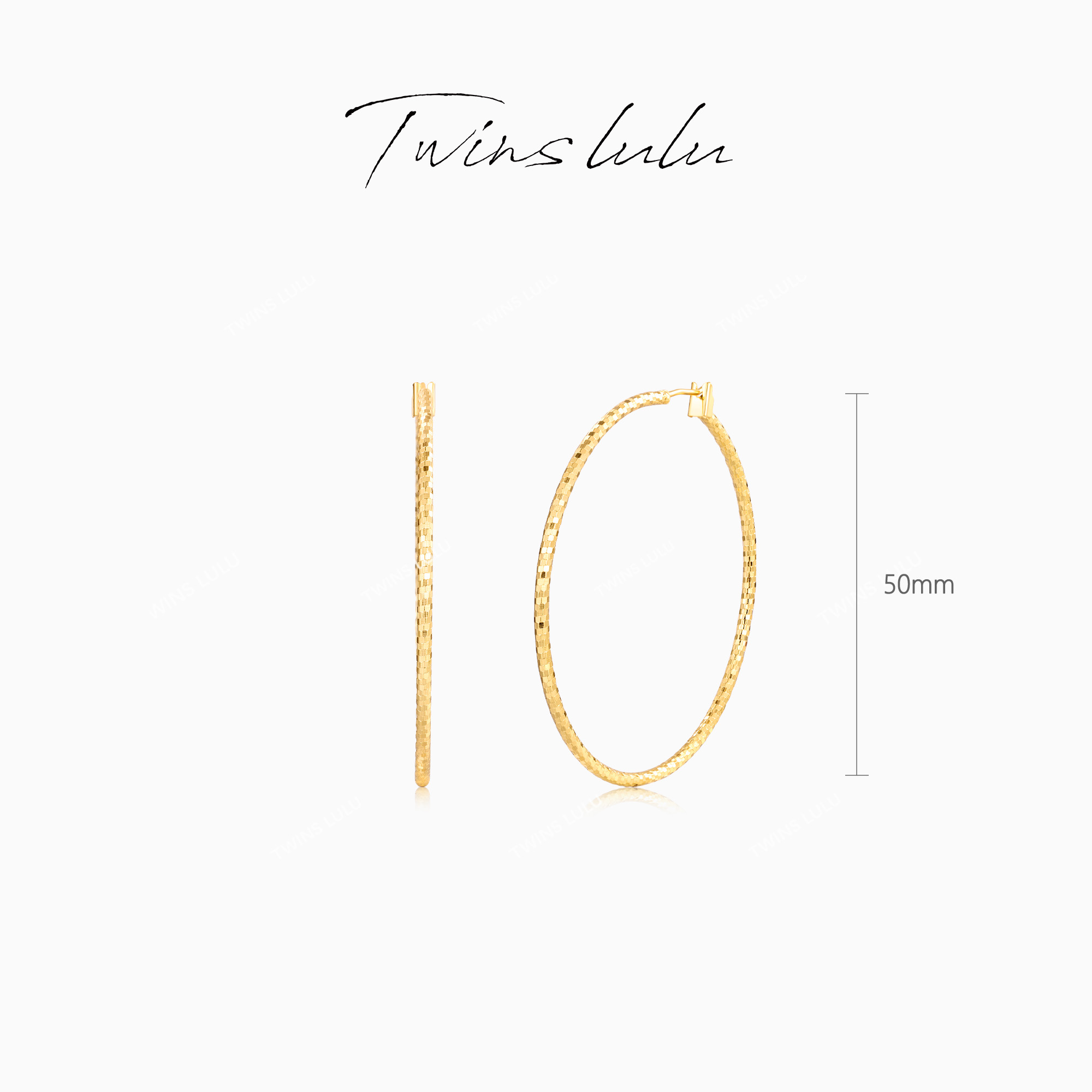 TWINS LULU 镀K金 小众个性氛围感配饰时尚素圈大圈耳环TSL2255商品图