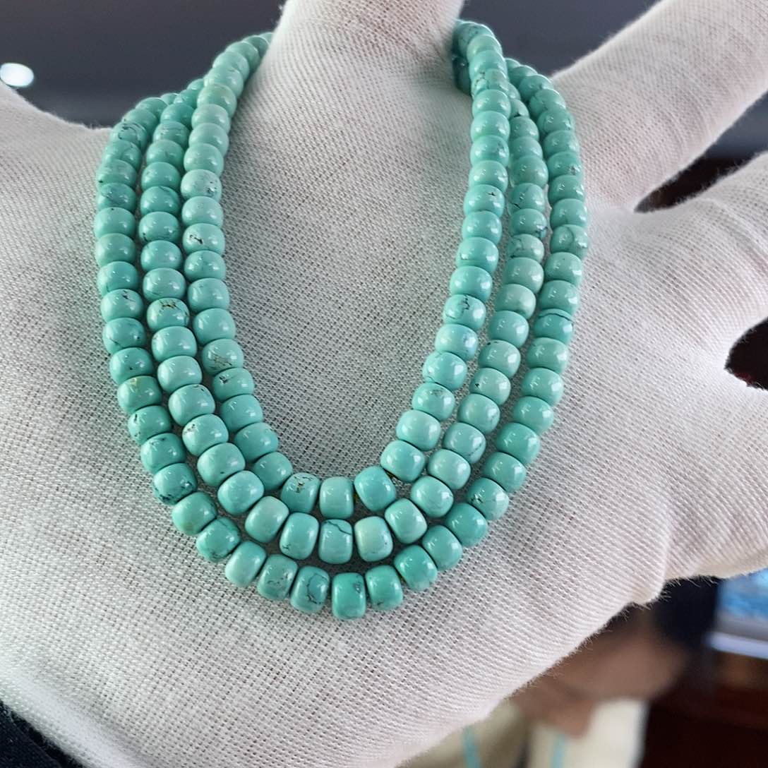 绿松石珠宝奇石未镶嵌5mm