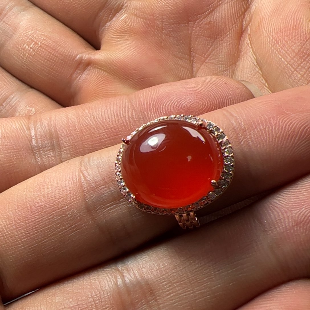 南红玛瑙戒指合金