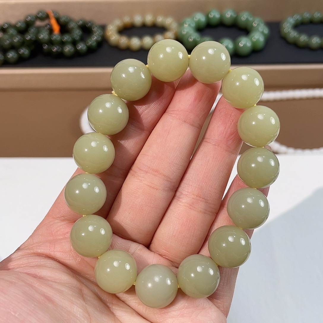 和田玉手链未镶嵌若羌特细 14