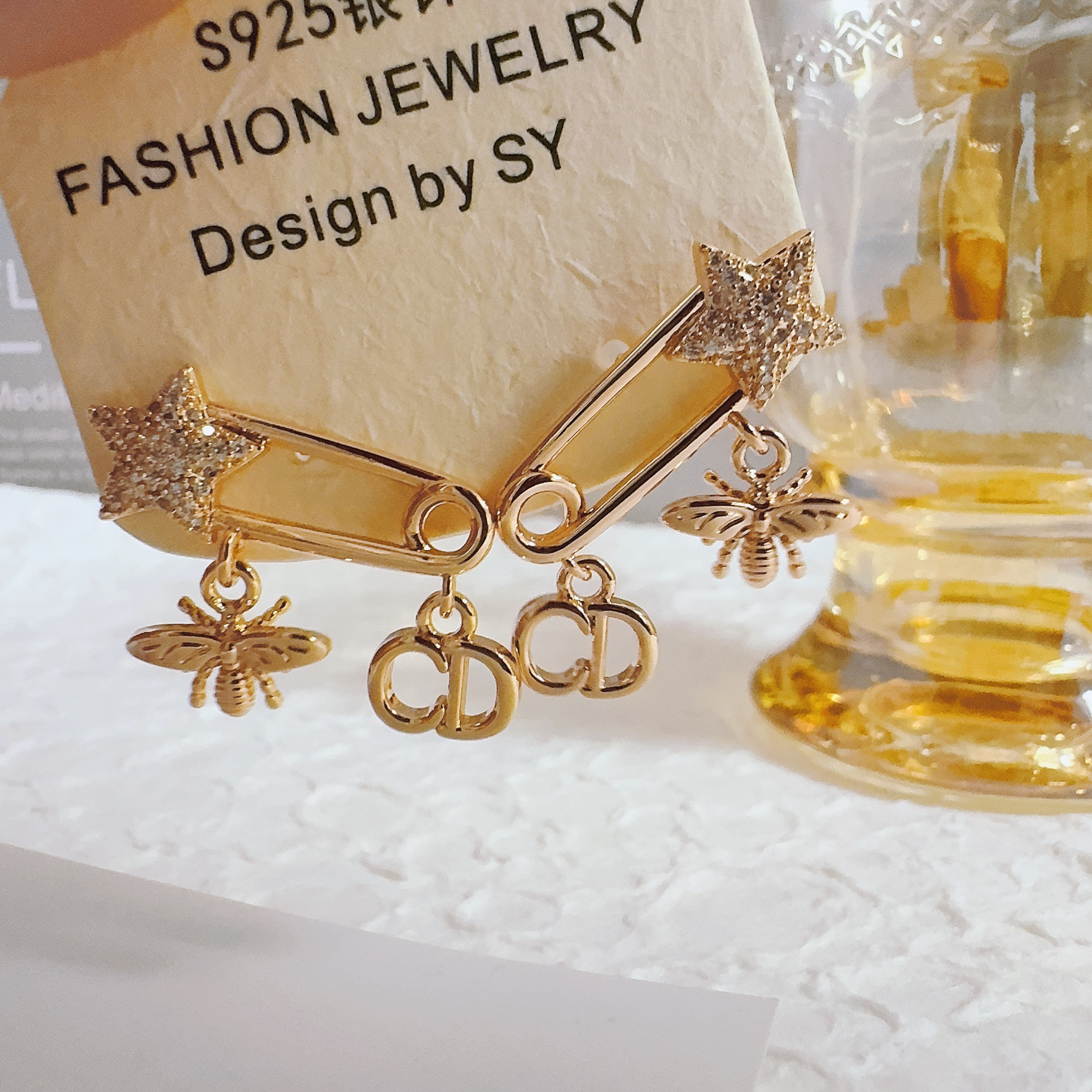 铜合金耳饰 2072 小蜜蜂流苏耳钉