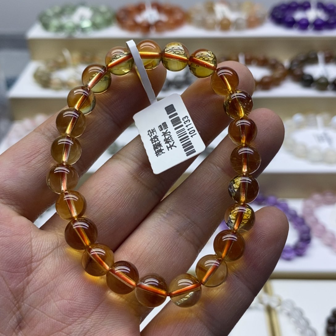 水晶手链未镶嵌黄塔晶10mm