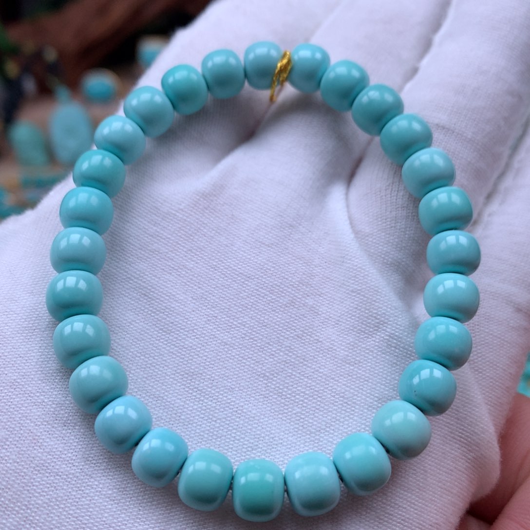 绿松石7.5精品手串未镶嵌