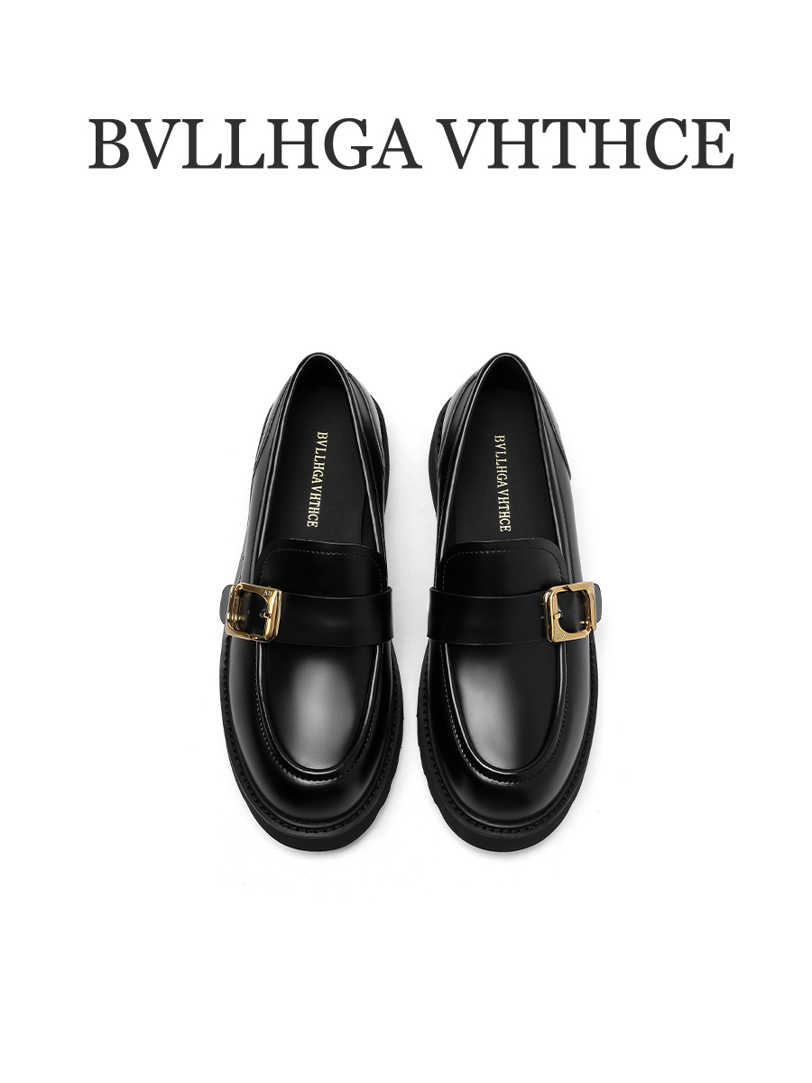 BVLLHGA VHTHCE(芯片)新款英伦风百搭胎牛时尚真皮乐福女鞋 05BV