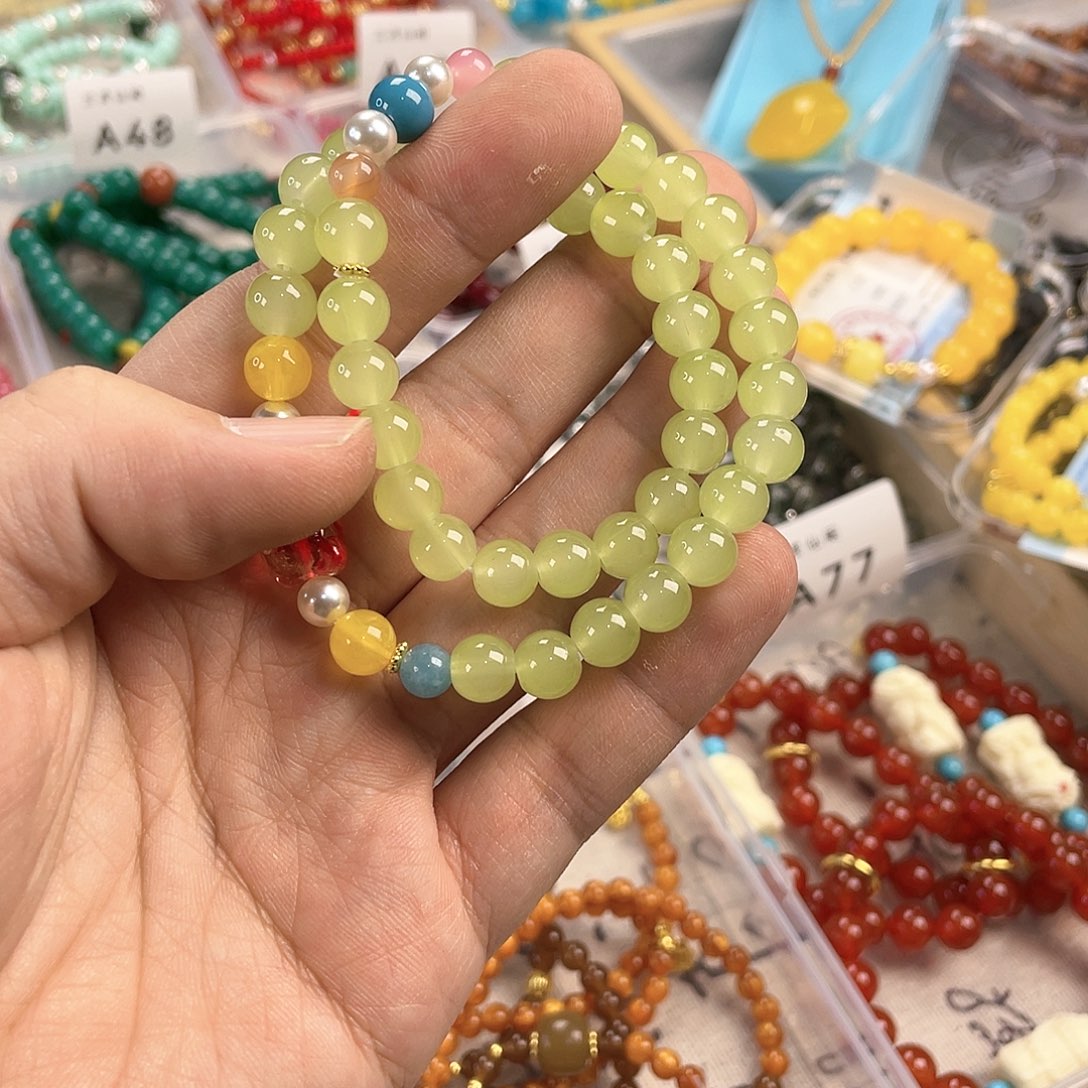 玉髓手饰银S925镀金镶嵌