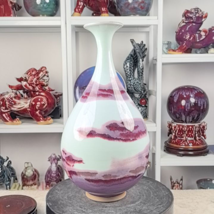 摆件钧瓷摆件神後鎮鈞瓷擺件