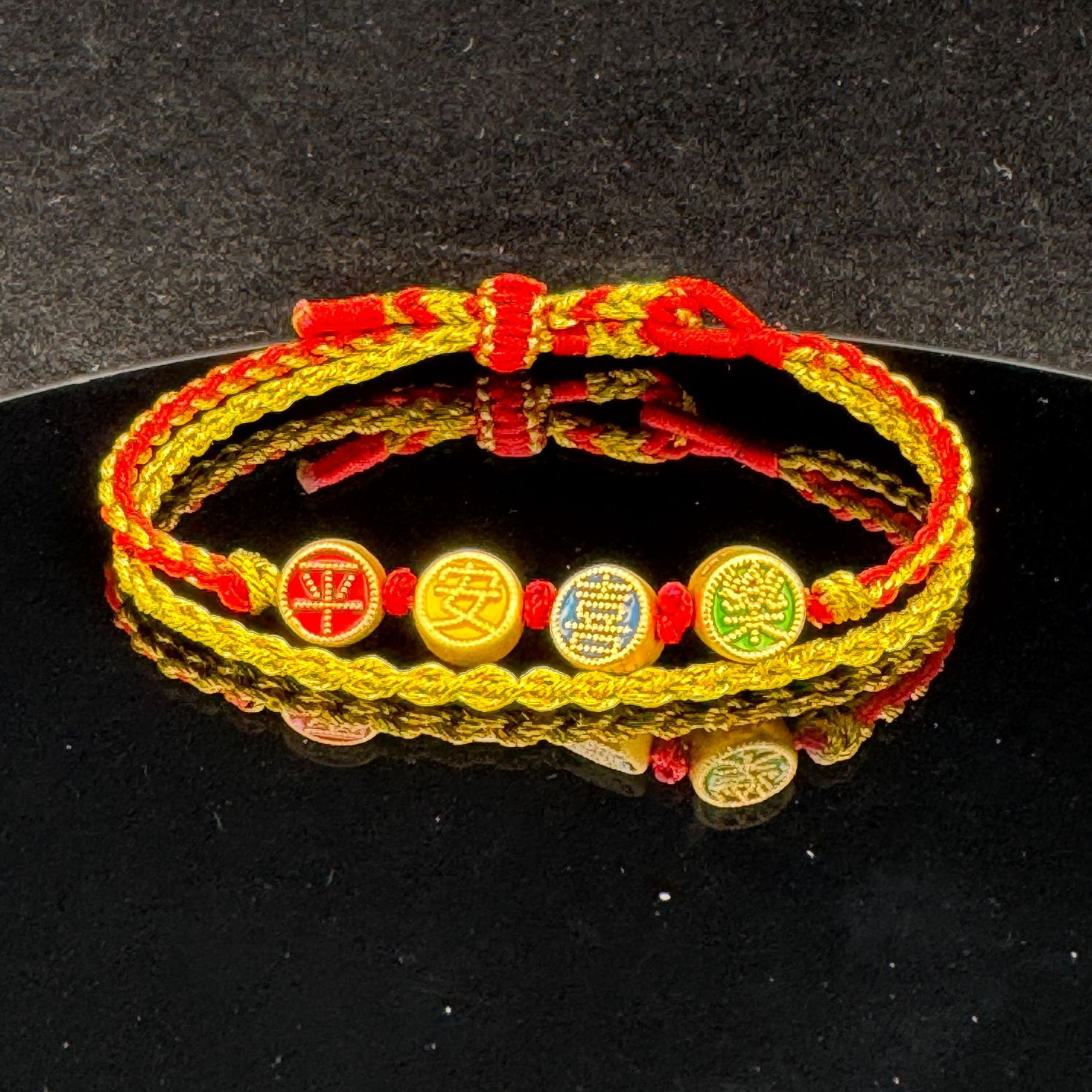 金邮送福 足金平安喜乐编绳1.02g