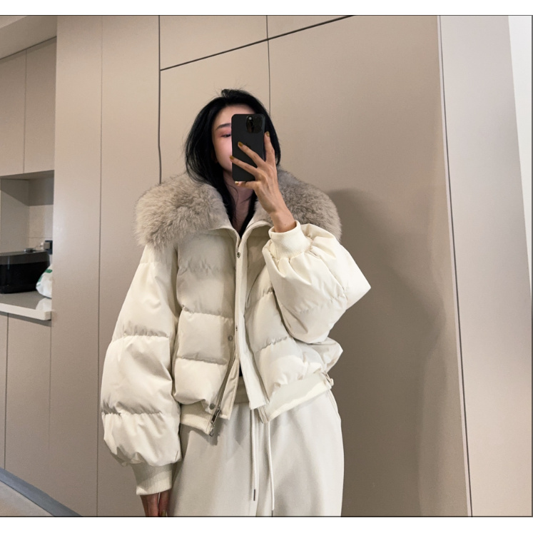  REVAN SUN-大骨架穿搭  短款毛领羽绒服 7607561