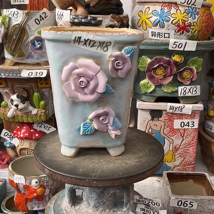 粗陶材质多肉花盆