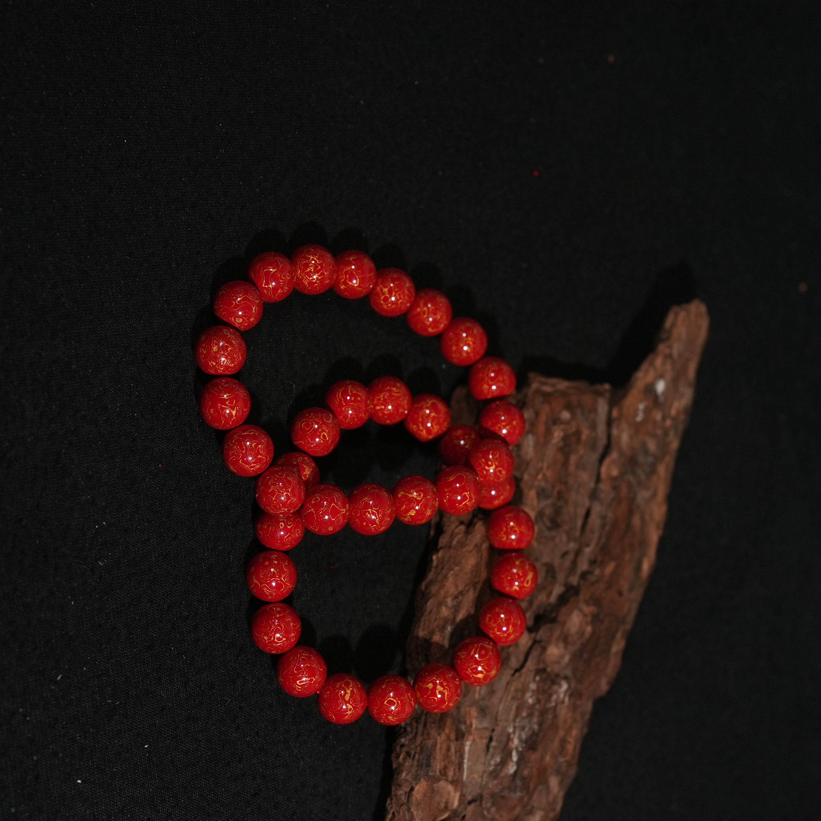 天然辰砂11.11香港王老板-大漆工艺辰砂手串4p405