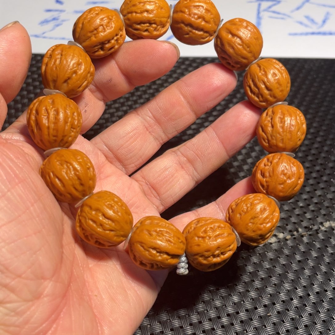 手串文玩核桃正圆西瓜纹18