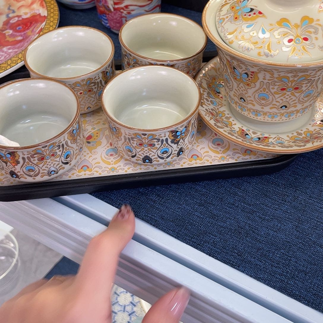 陶景德陶瓷盖碗茶具