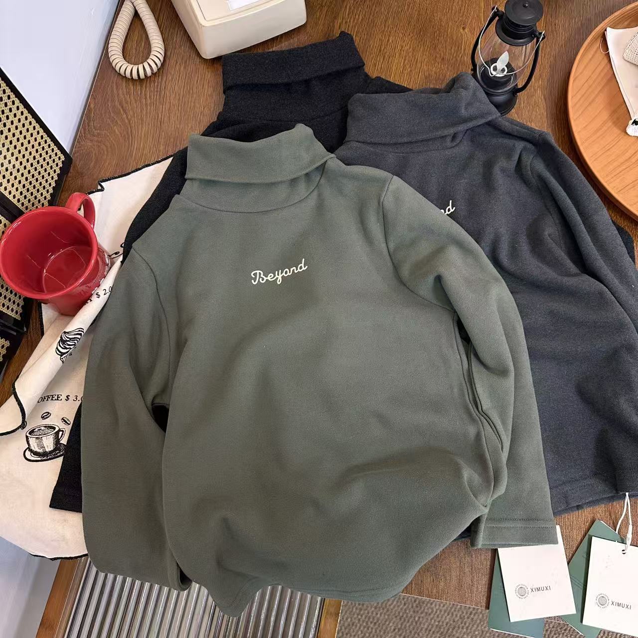 A5975男女童时髦洋气潮流休闲百搭秋冬季高领打底衫