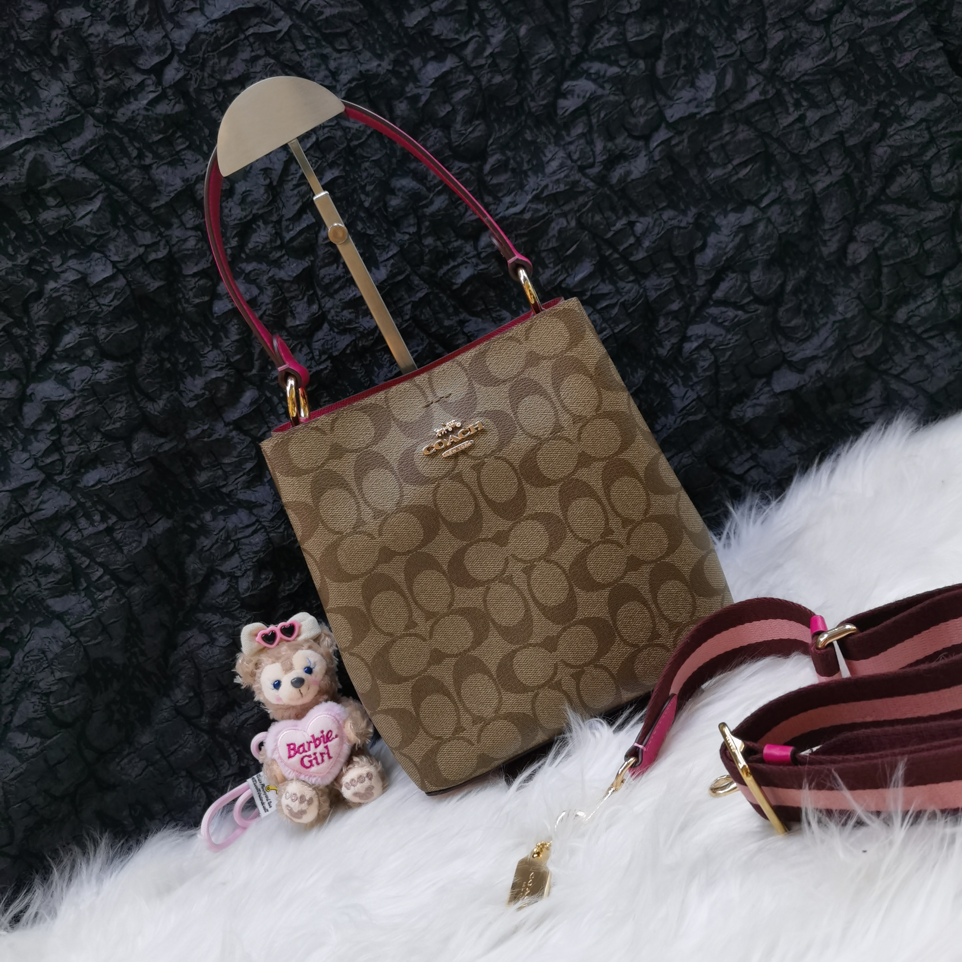 99新 COACH/蔻驰 大喜/蔻驰棕色中号单肩包