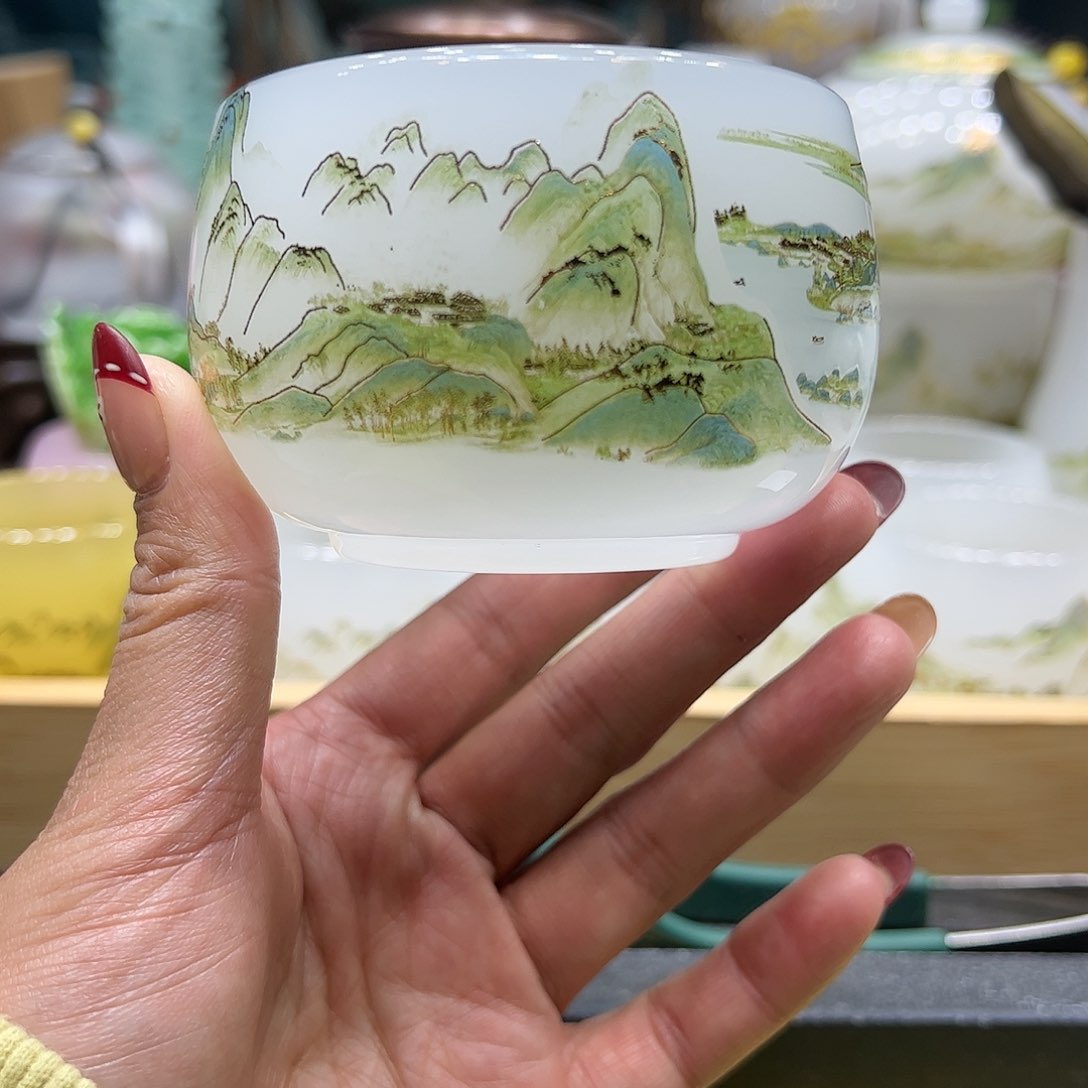 不带礼盒千里江山大肚杯