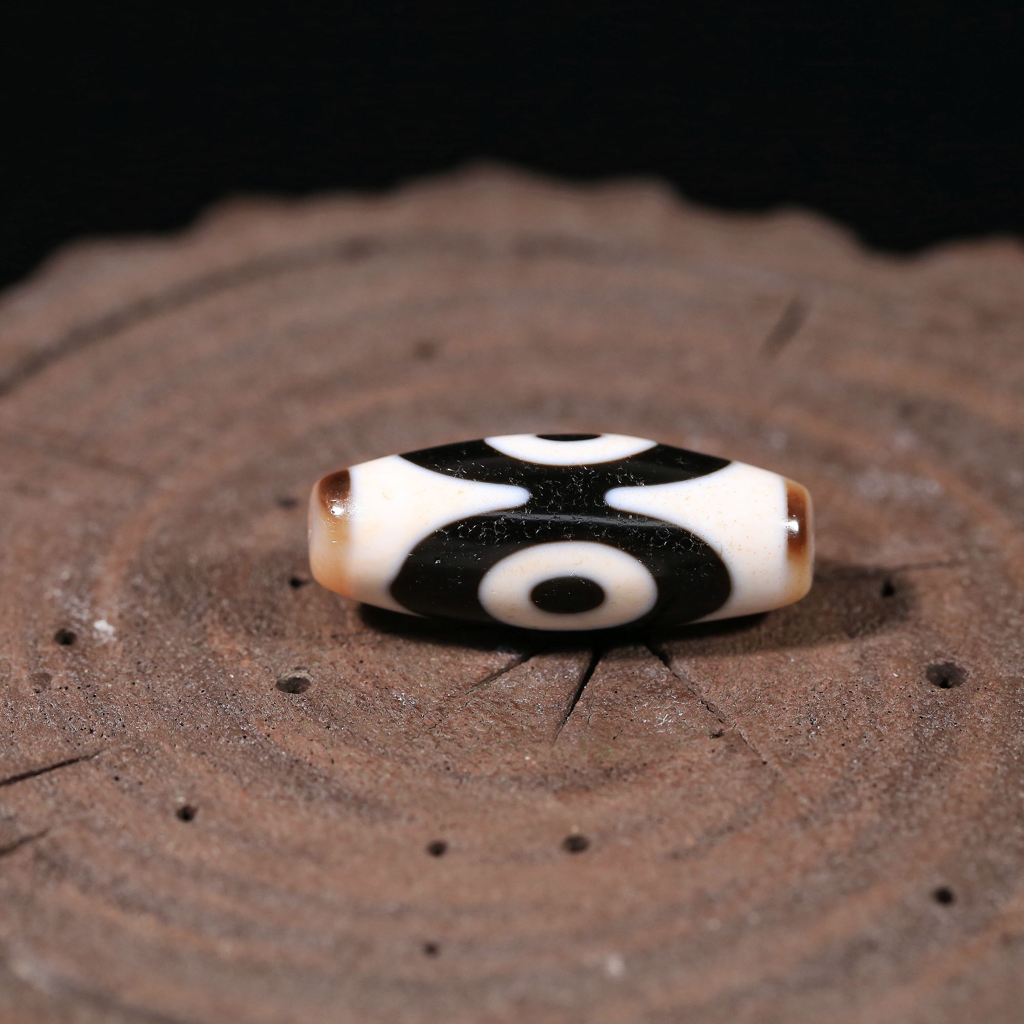 行运任晓攀臻品爆砂莲花三眼玛瑙天珠锁骨链台湾天珠纯手工精品1