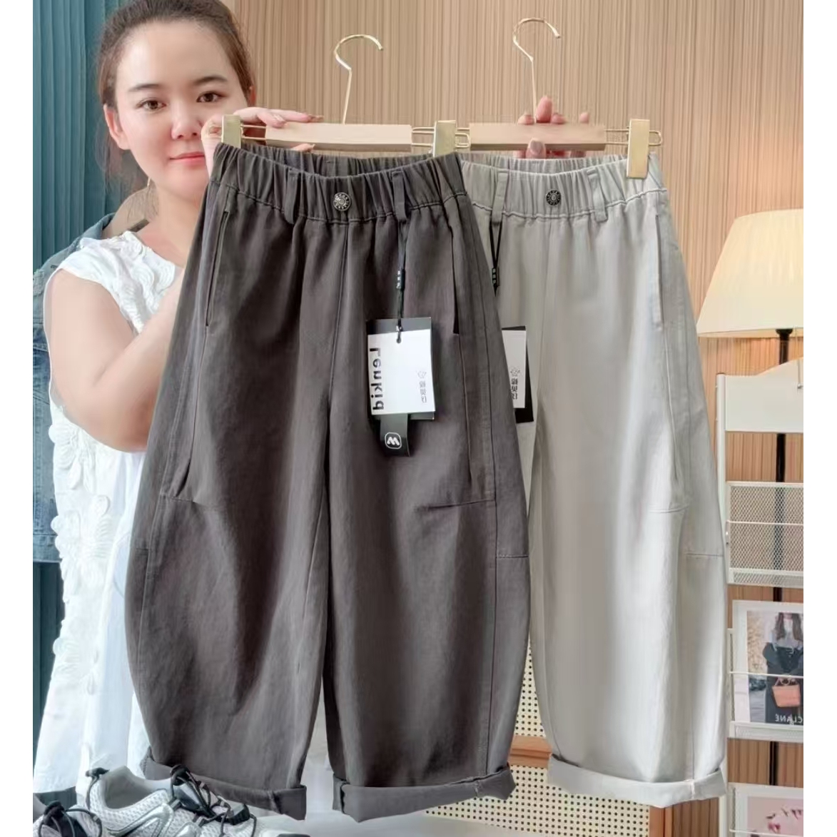 【初秋开学季】100%纯棉男女童简约宽松休闲长裤