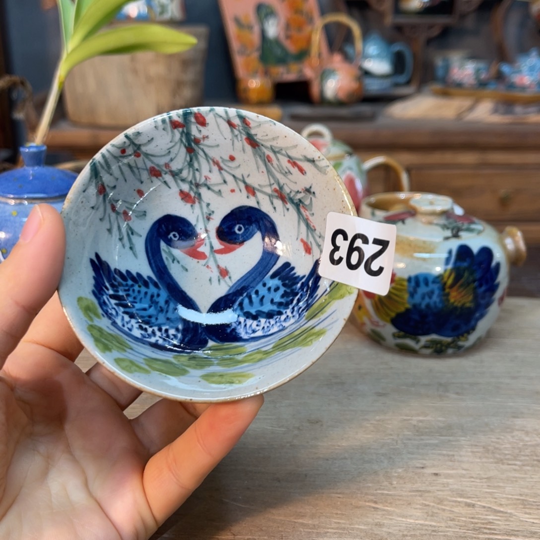 壶素浅陶瓷手工手绘