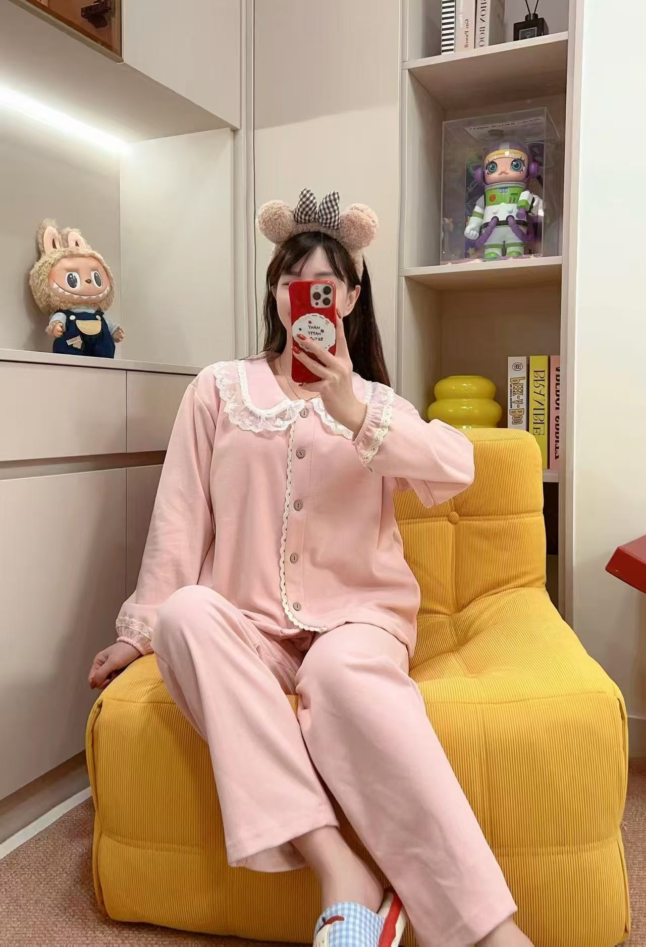 高品质秋冬厚绒羊绒时尚睡衣外穿家居服套装