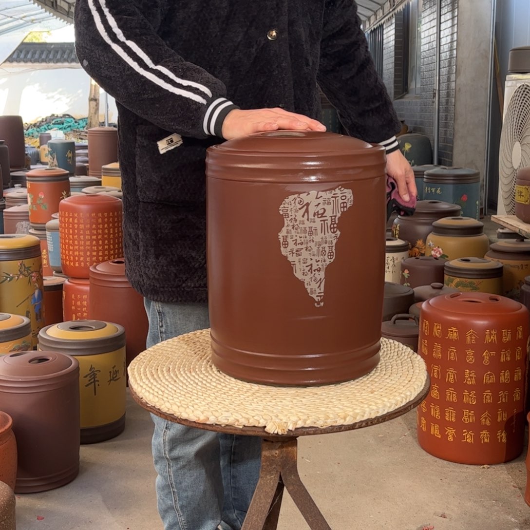 紫砂茶叶罐12 饼茶叶罐