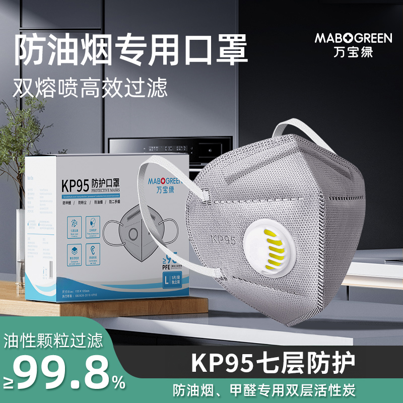 防油烟厨房专用防油雾独立包装餐饮厨师炒菜kp95一次性面罩烧烤烟