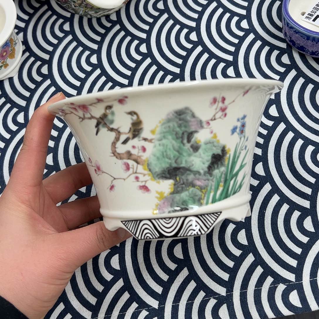 紫砂花盆754号瑕疵15/8cm