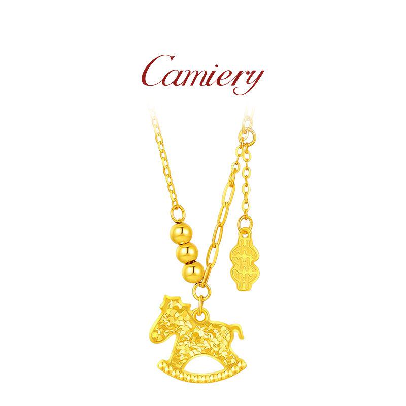  CAMIERY/卡美瑞 时尚新中式木马有钱项链轻奢气质百搭QL
